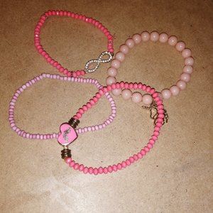 A set of 4 bracelets-pink